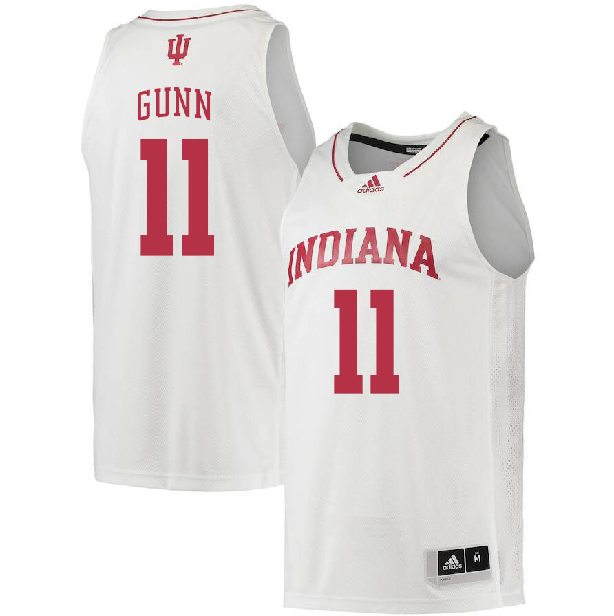 Men #11 CJ Gunn Indiana Hoosiers College Basketball Jerseys Stitched Sale-White - Click Image to Close